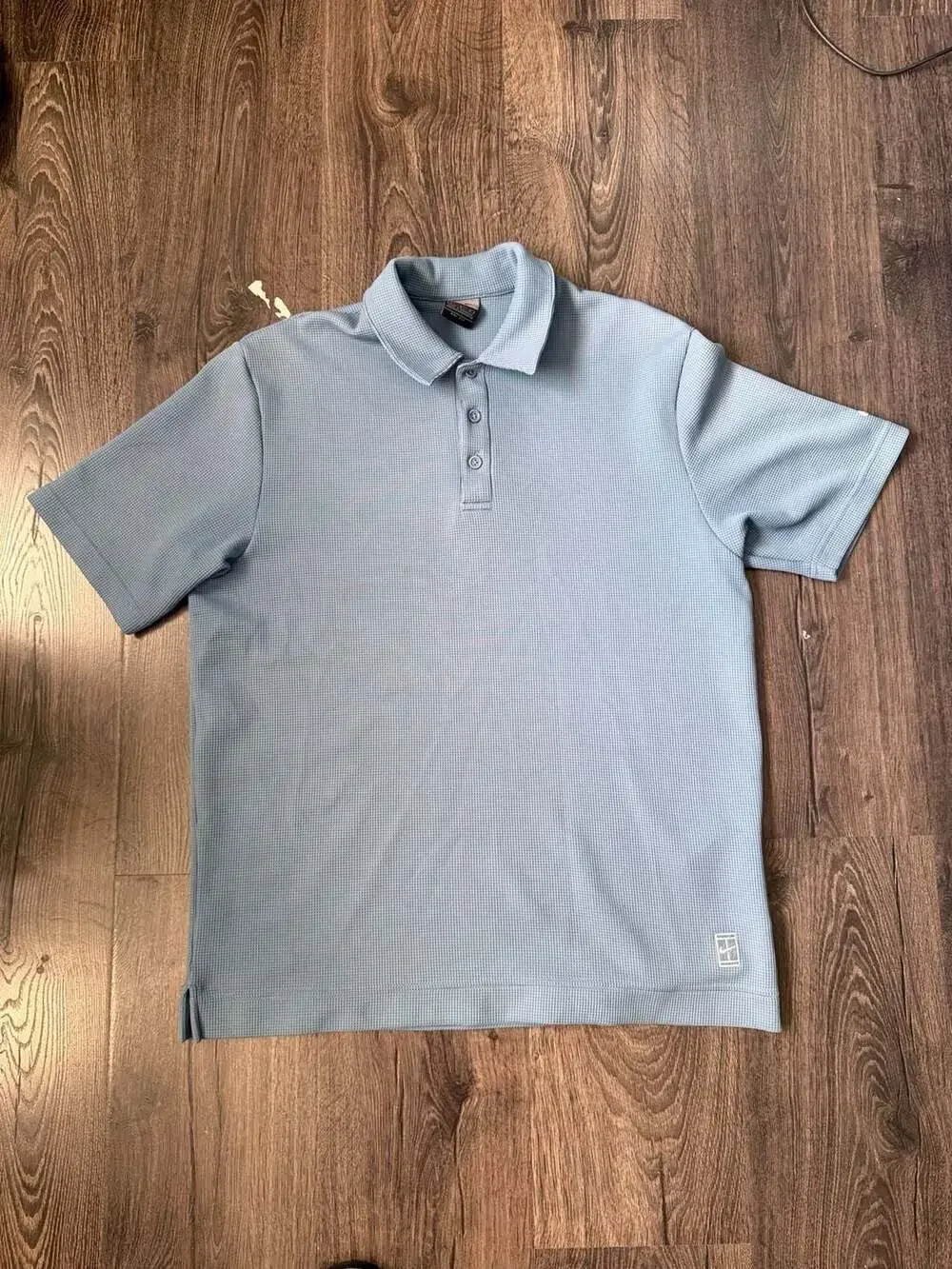 Nike Tennis Court Dri-Fit Waffle Knit Polo Shirt Men's Size Large Light Blue